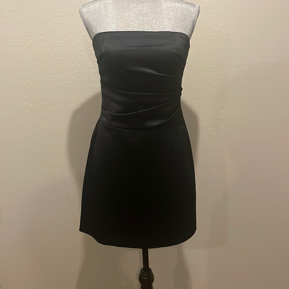 White House Black Market Black Strapless Dress Sz8